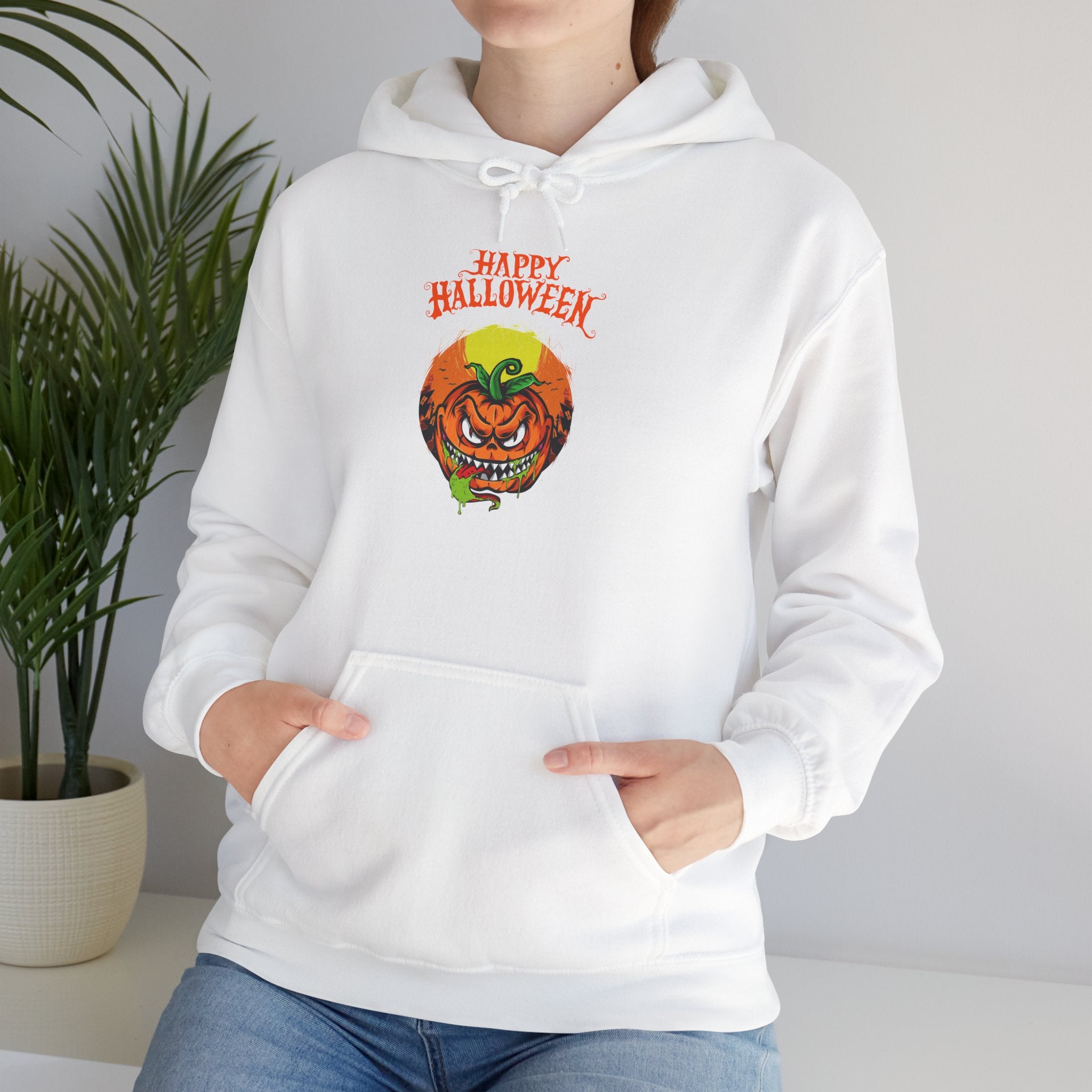 Halloween-Themed Unisex Hooded Sweatshirt, Cozy Halloween Apparel, Witch Design Hoodie, Fall Outfit, Spooky Season Gift