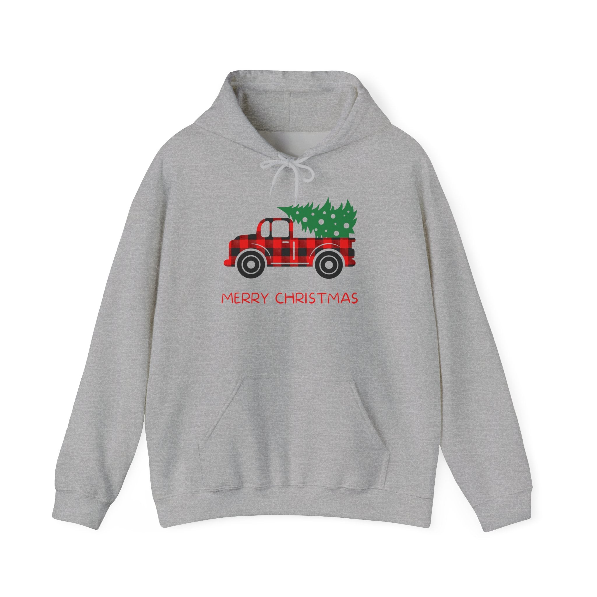 Merry Christmas Truck Hoodie, Festive Sweatshirt, Holiday Gift, Cozy Winter Apparel, Unisex Christmas Wear