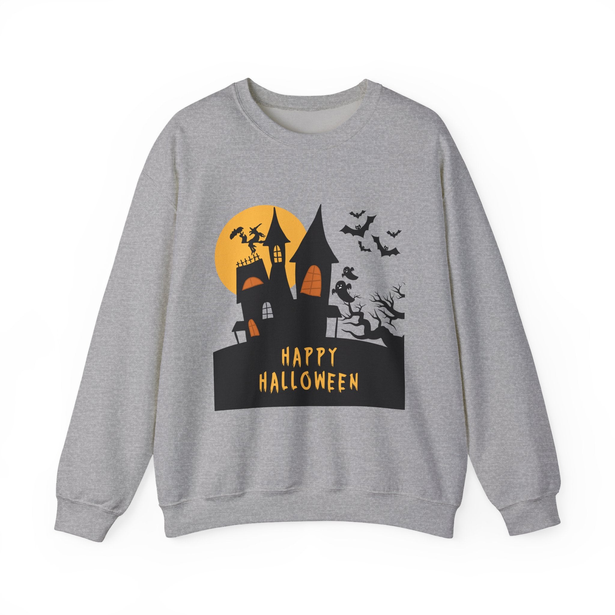 Halloween Haunted House Sweatshirt, Cozy Fall Wardrobe, Unisex Pullover, Spooky Season, Halloween Gift Idea, Festival Apparel