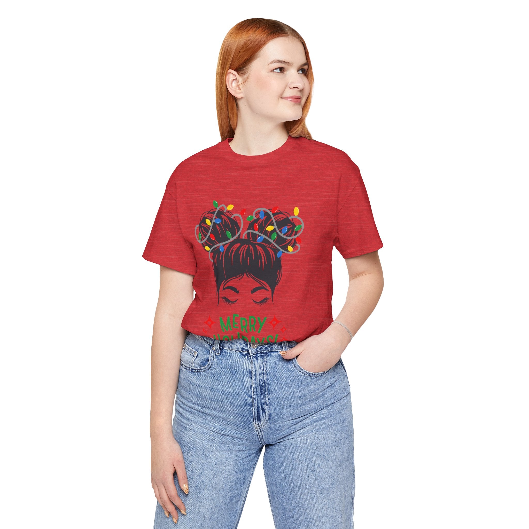 Festive Holiday Tee - Merry Holidays Graphic, Unisex Jersey Short Sleeve Shirt, Christmas Apparel, Seasonal Gift, Cozy Vibes