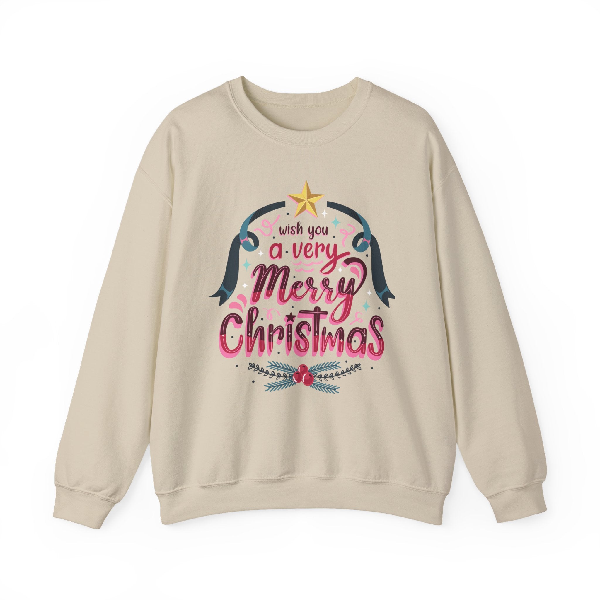 Merry Christmas Sweatshirt, Cozy Holiday Apparel, Unisex Christmas Gift, Festive Crewneck, Winter Wardrobe Essential
