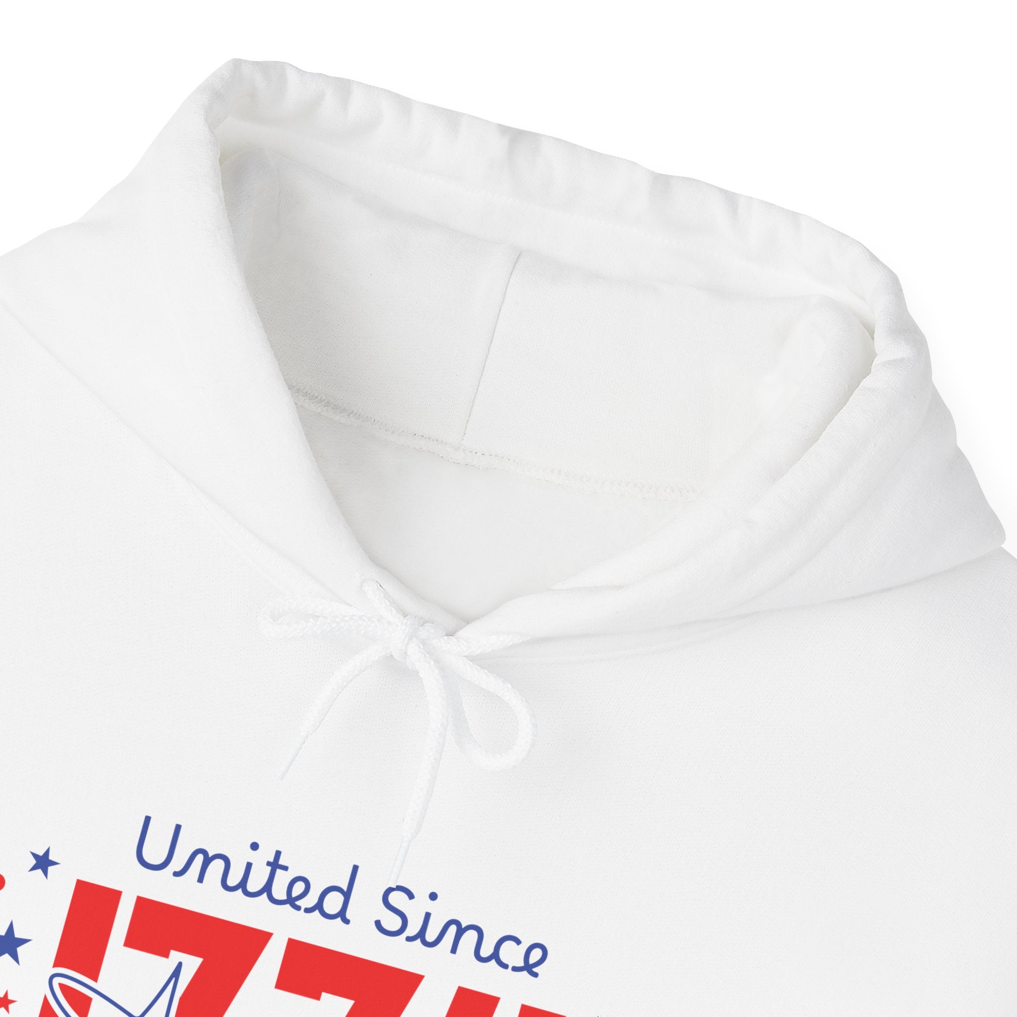 Patriotic Hooded Sweatshirt - United Since 1774, Unisex Pullover, 4th of July Gift, Cozy Fall Apparel, Red White Blue Hoodie