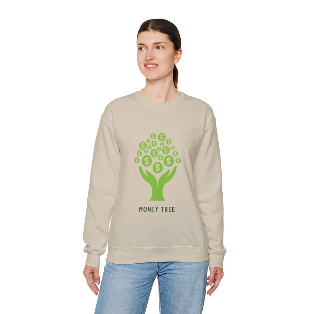 Money Tree Sweatshirt, Cozy Crewneck, Unisex Gift, Eco-Friendly Fashion, Perfect for Casual Wear, Gift for Him/Her
