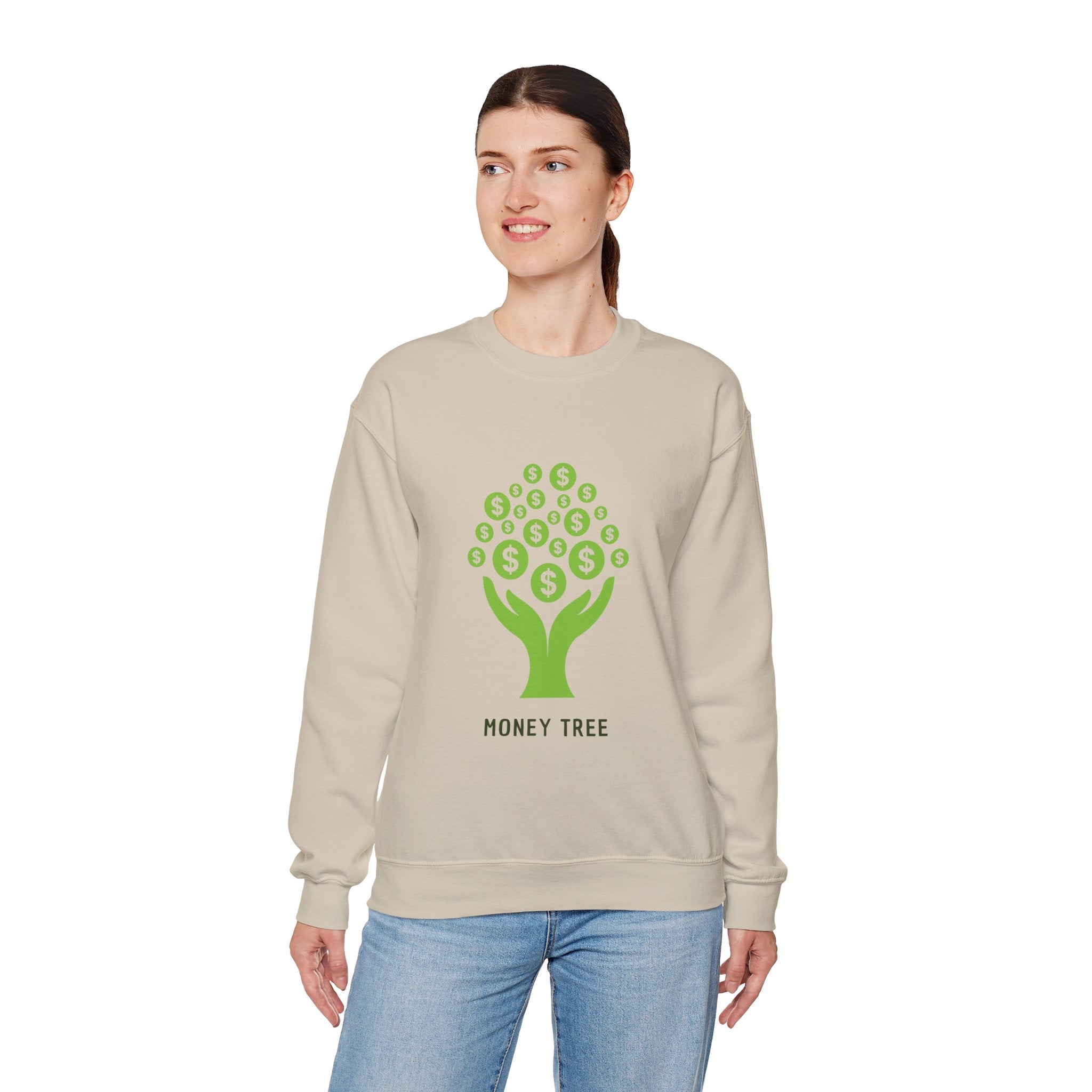 Money Tree Sweatshirt, Cozy Crewneck, Unisex Gift, Eco-Friendly Fashion, Perfect for Casual Wear, Gift for Him/Her