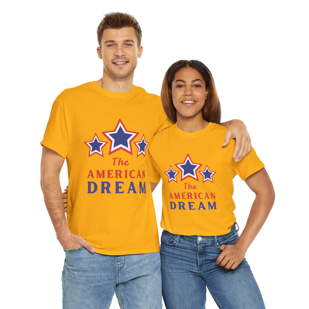 American Dream Graphic Tee, Patriotic Shirt, Unisex Cotton T-Shirt, Fourth of July Gift, Summer Casual Wear, Vintage Star Design