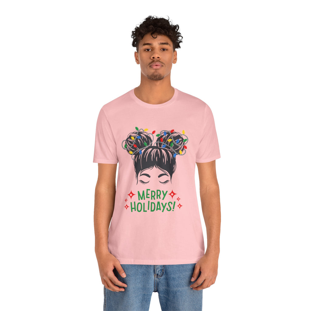 Festive Holiday Tee - Merry Holidays Graphic, Unisex Jersey Short Sleeve Shirt, Christmas Apparel, Seasonal Gift, Cozy Vibes