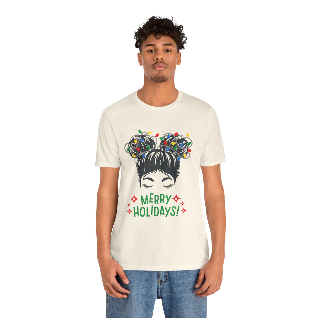 Festive Holiday Tee - Merry Holidays Graphic, Unisex Jersey Short Sleeve Shirt, Christmas Apparel, Seasonal Gift, Cozy Vibes