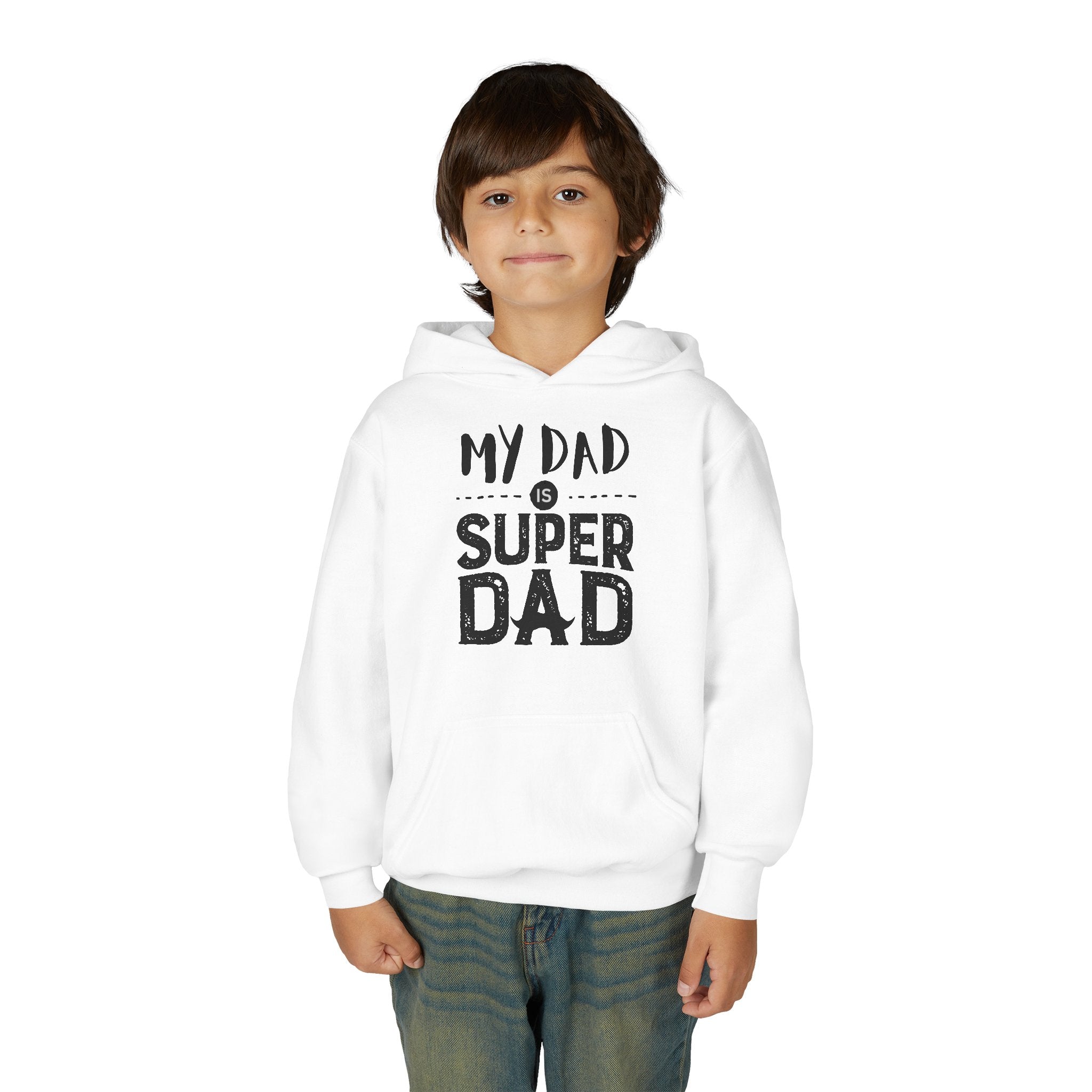 Super Dad Youth Hoodie, Perfect Gift for Father’s Day, Birthday, Everyday Comfort, Cute Sweatshirt for Kids