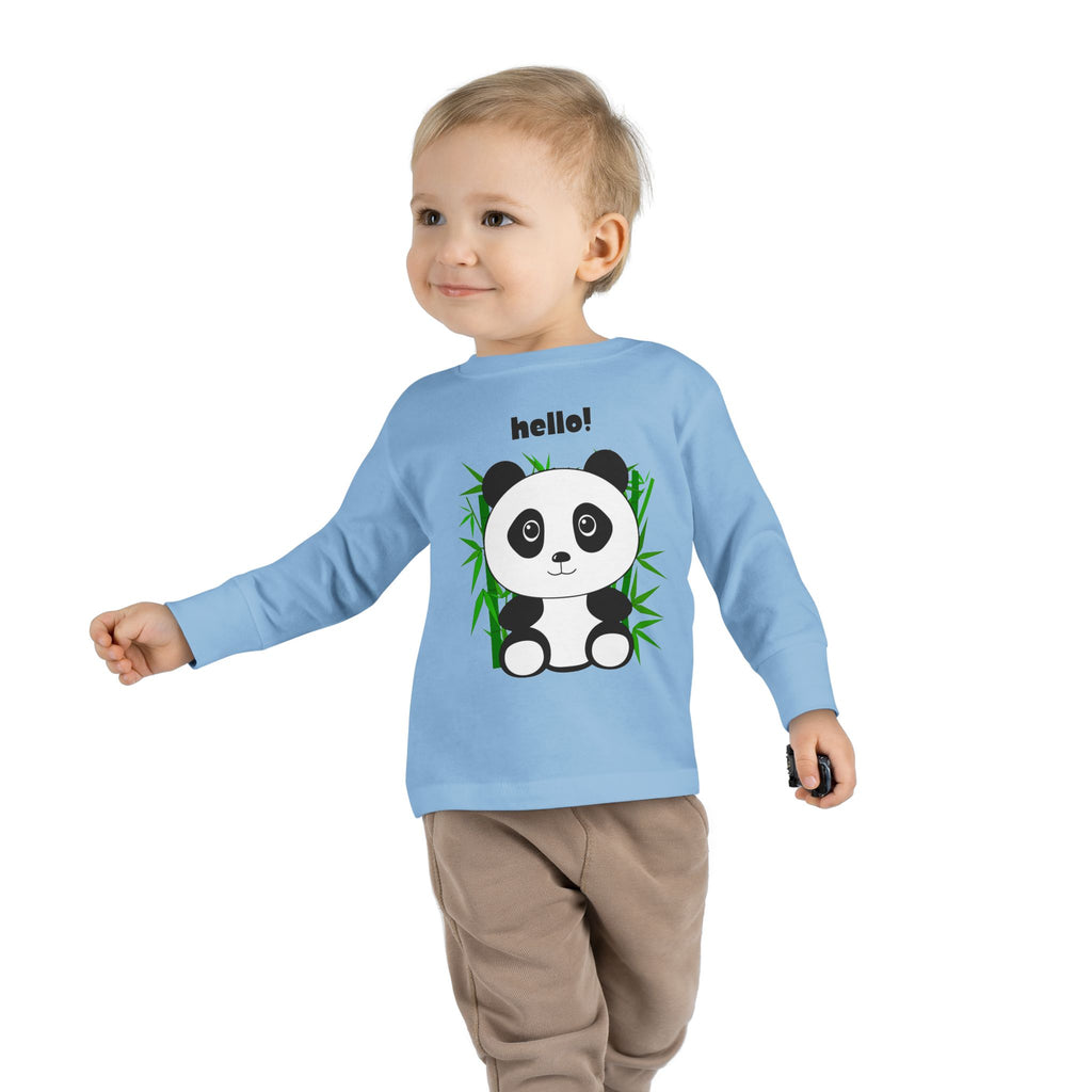 Adorable Panda Toddler Long Sleeve Tee, Cute Kids Shirt, Baby Shower Gift, Birthday, Everyday Wear, Comfortable Kids Apparel