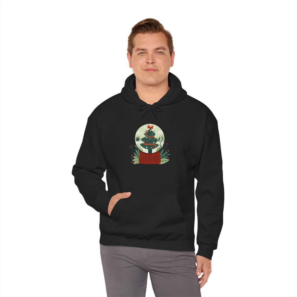 Cozy Holiday Hoodie with Snow Globe Design | Festive Gift, Winter Apparel, Christmas Sweatshirt, Unisex Hoodie, Seasonal Outfit