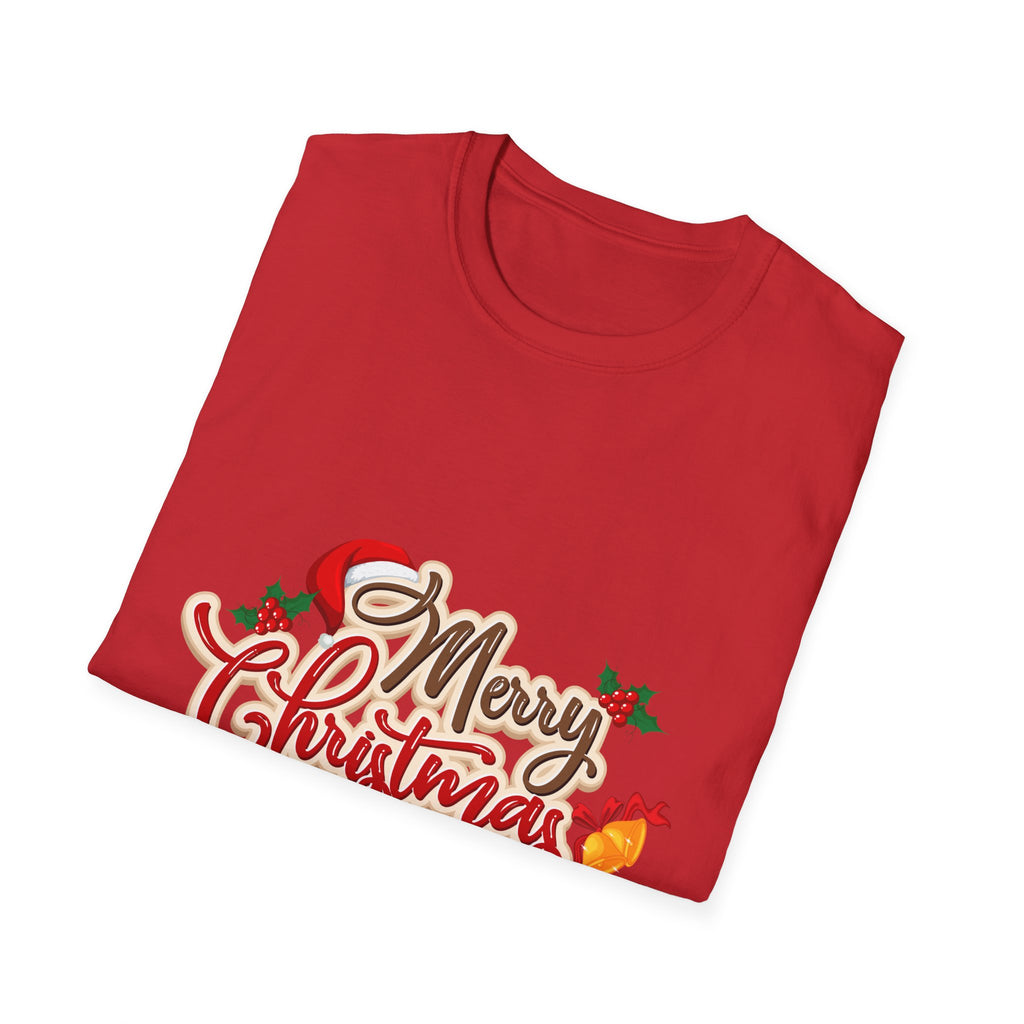 Merry Christmas Unisex Softstyle T-Shirt | Holiday Tee, Christmas Gift, New Year Shirt, Seasonal Apparel, Festive Wear
