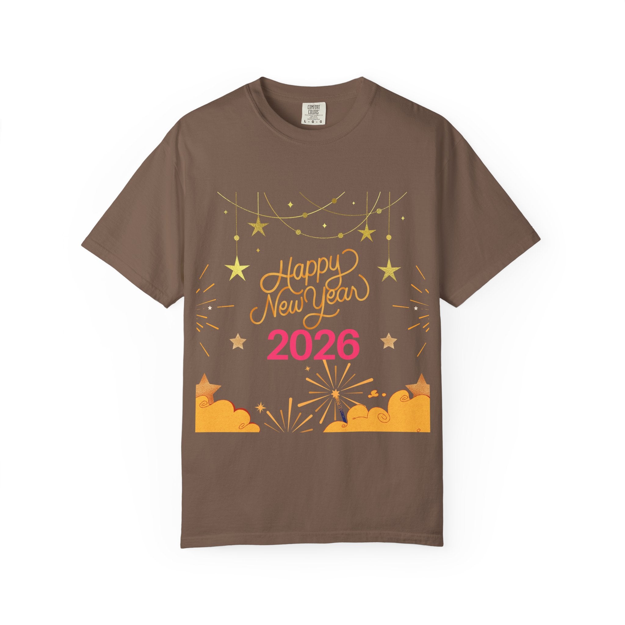 New Year Celebration T-Shirt | Unisex Garment-Dyed Tee with Happy New Year 2026 Design, Festive Apparel, Holiday Gift, Party Wear