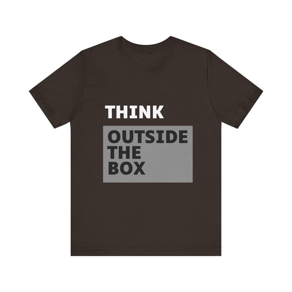 Think Outside the Box Unisex Tee, Short Sleeve T-shirt, Unique Design Shirt, Creative Tee, Unisex Graphic Tee
