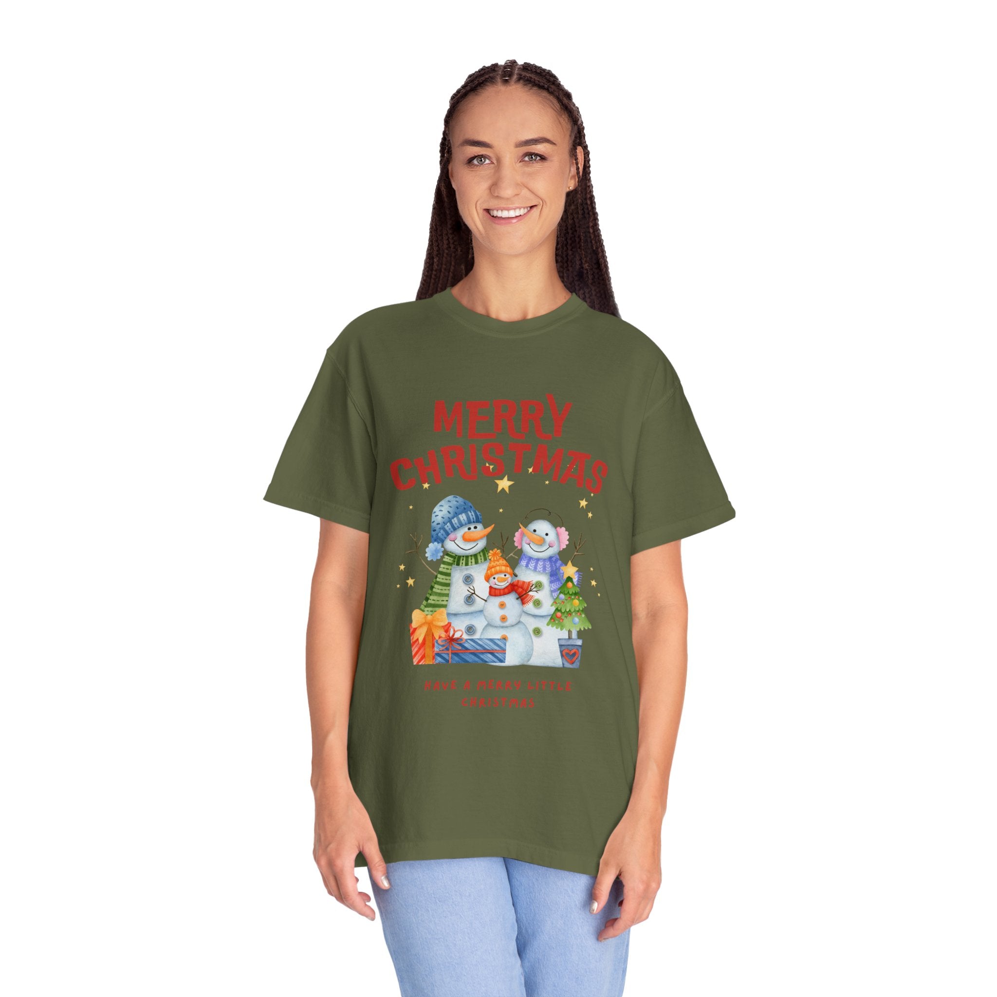 Merry Christmas Unisex Garment-Dyed T-shirt, Cozy Holiday Tee, Festive Winter Apparel, Christmas Gift, Seasonal Fashion