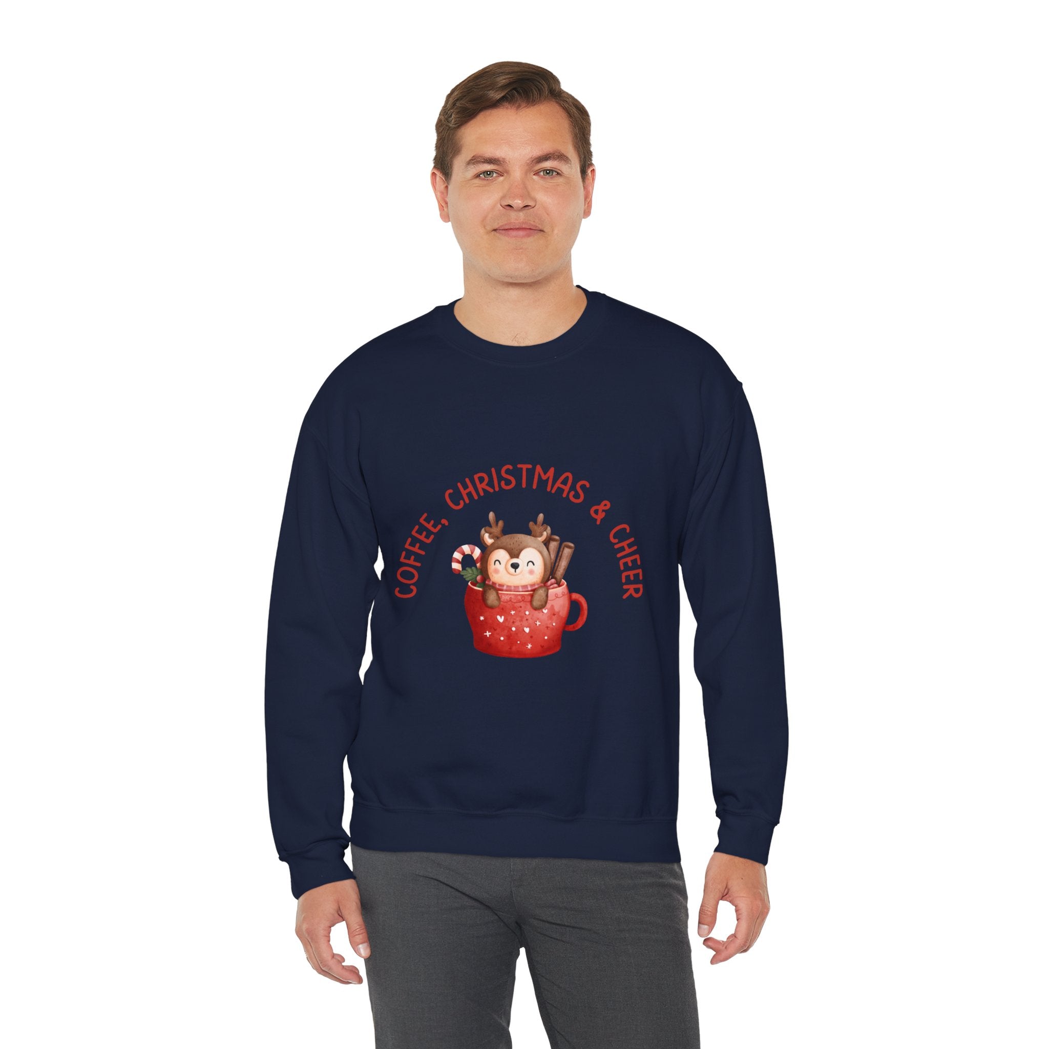 Cozy Holiday Sweatshirt, Perfect for Christmas Gatherings, Coffee Lovers Gift, Winter Wardrobe, Festive Apparel, Cheerful Decor