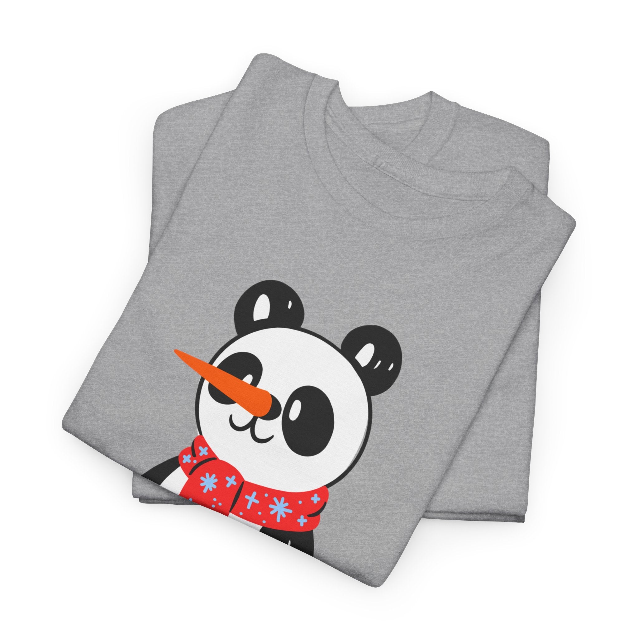 Cute Merry Christmas Panda Tee for Holiday Cheer, Unisex Cotton T-Shirt, Fun Gift for Him & Her, Christmas Apparel, Winter Gathering