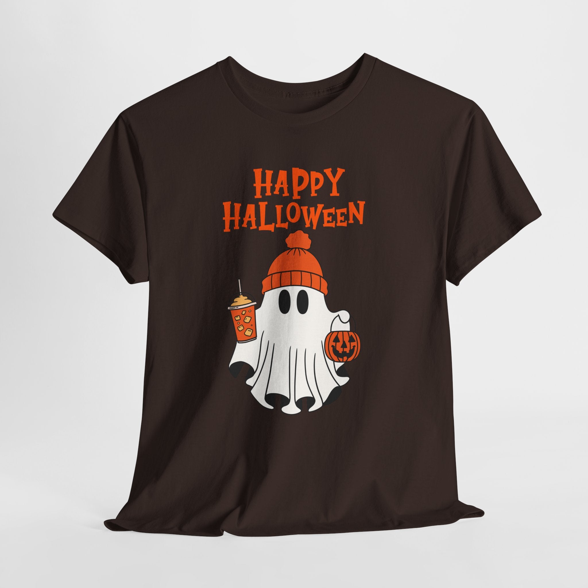 Happy Halloween Ghost Tee, Unisex Cotton T-Shirt, Halloween Apparel, Fall Fashion, Cute Halloween Gift, Ghost Tee