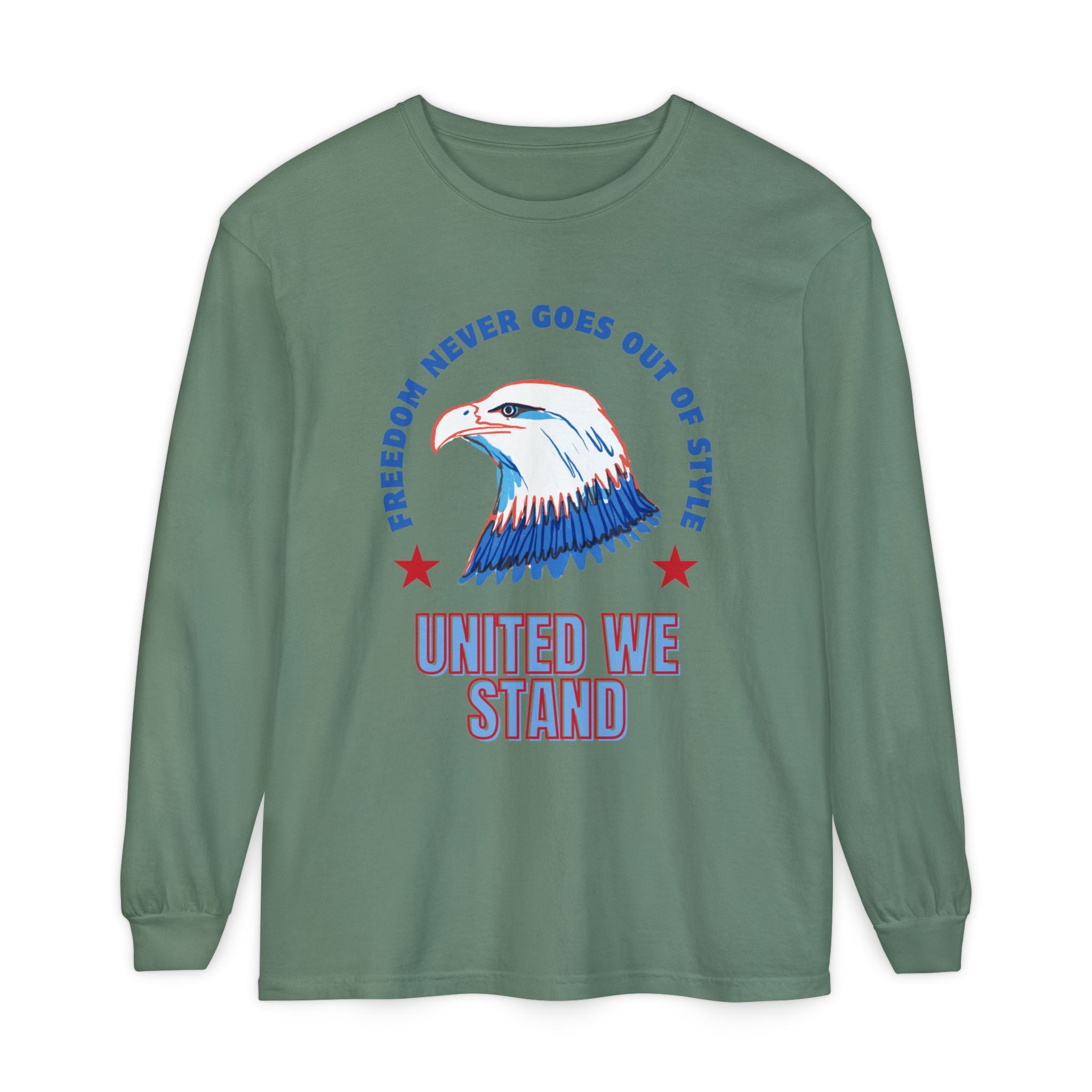 Patriotic Long Sleeve T-Shirt Perfect for Celebrating Holidays, Independence Days