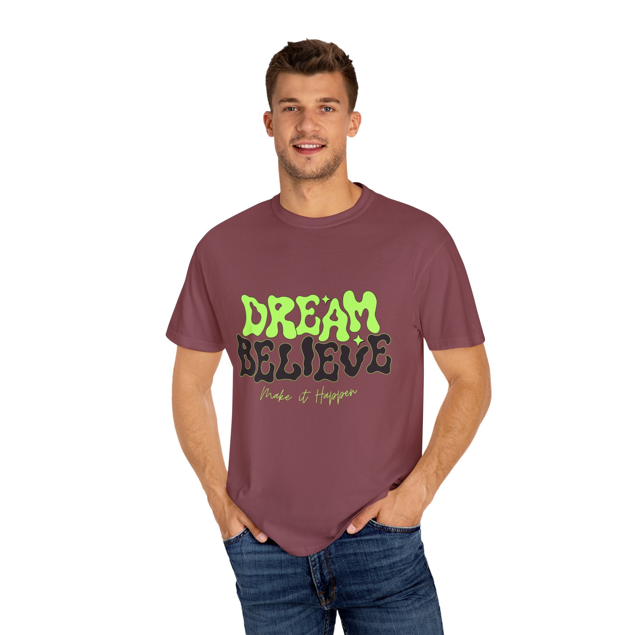 Dream Believe Unisex T-Shirt - Motivational Tee for Dreamers, Inspirational Gift, Relaxed Fit, Everyday Wear, Trendy Apparel