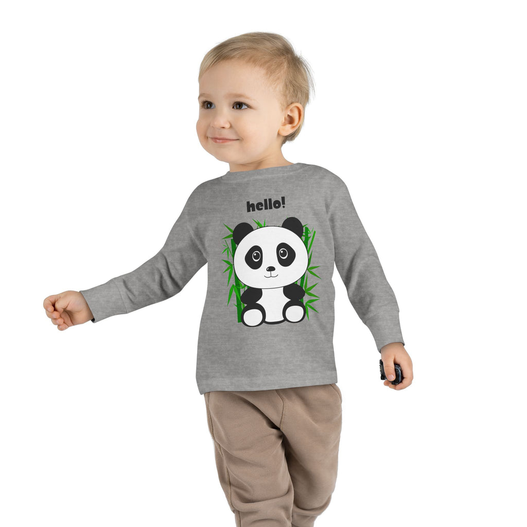 Adorable Panda Toddler Long Sleeve Tee, Cute Kids Shirt, Baby Shower Gift, Birthday, Everyday Wear, Comfortable Kids Apparel