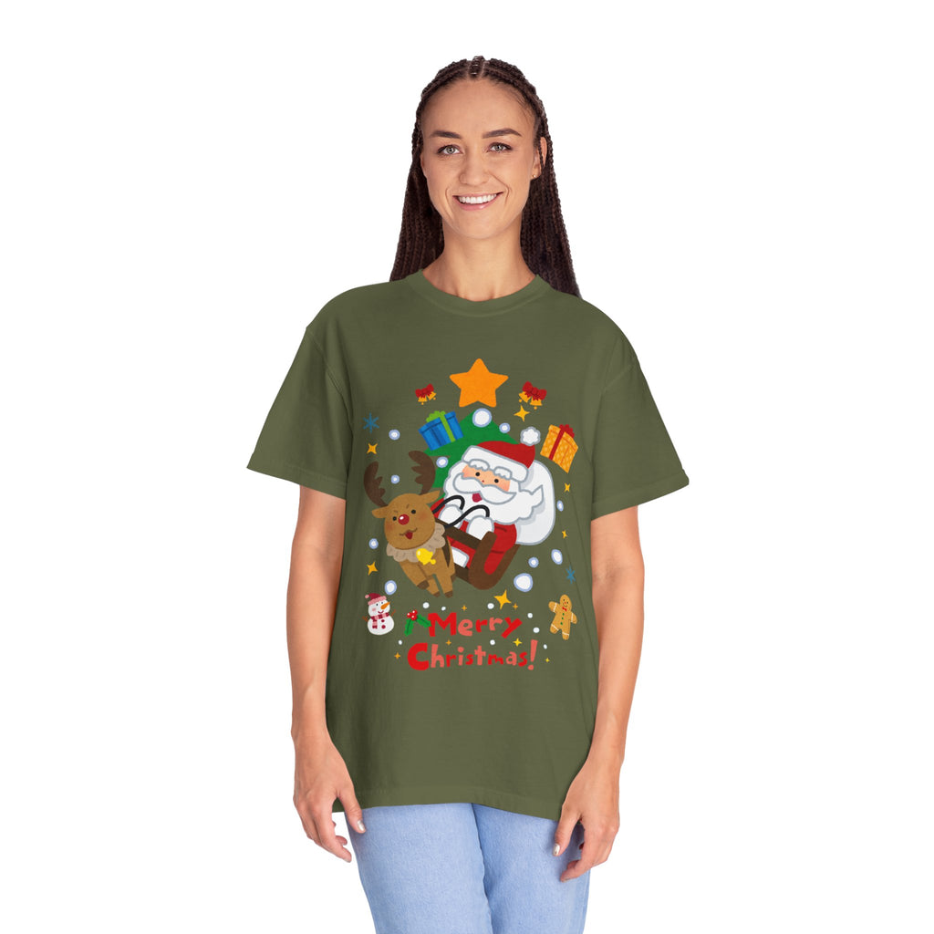 Festive Santa T-Shirt | Christmas Tee, Unisex Holiday Shirt, Merry Christmas Gift, Cute Design for Kids & Adults