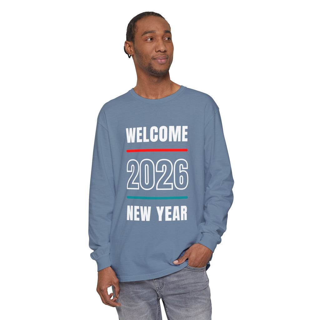 2026 New Year Long Sleeve T-Shirt | Unisex Cotton Tee for Celebration, Holiday Gift, Festive Apparel, Casual Wear