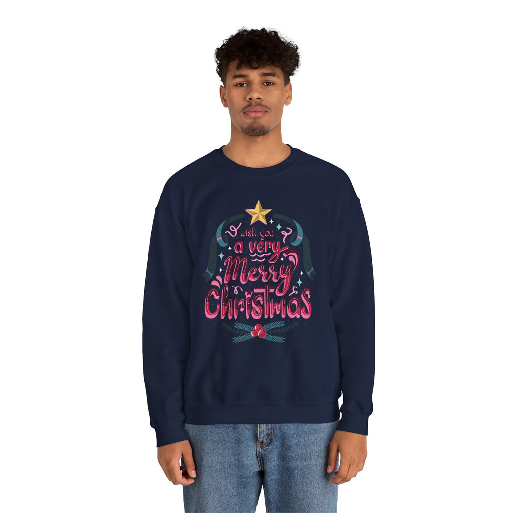 Merry Christmas Sweatshirt, Cozy Holiday Apparel, Unisex Christmas Gift, Festive Crewneck, Winter Wardrobe Essential