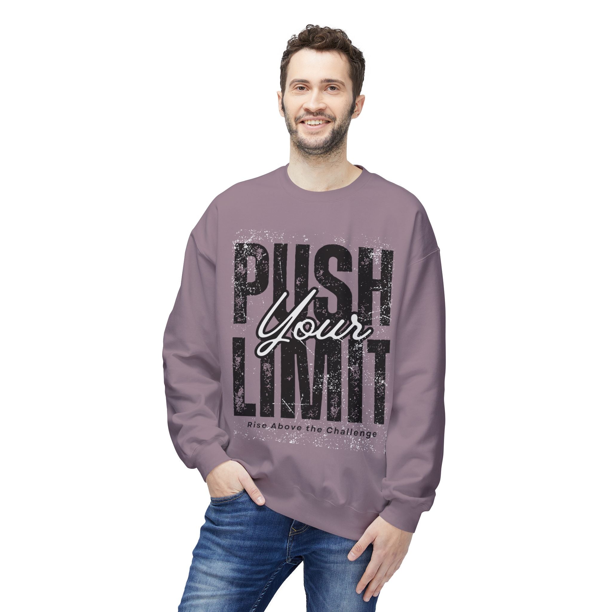 Motivational Fleece Crewneck Sweatshirt - Push Your Limit, Gift for Fitness Enthusiasts, Workout Apparel, Cozy Casual Wear, [...]