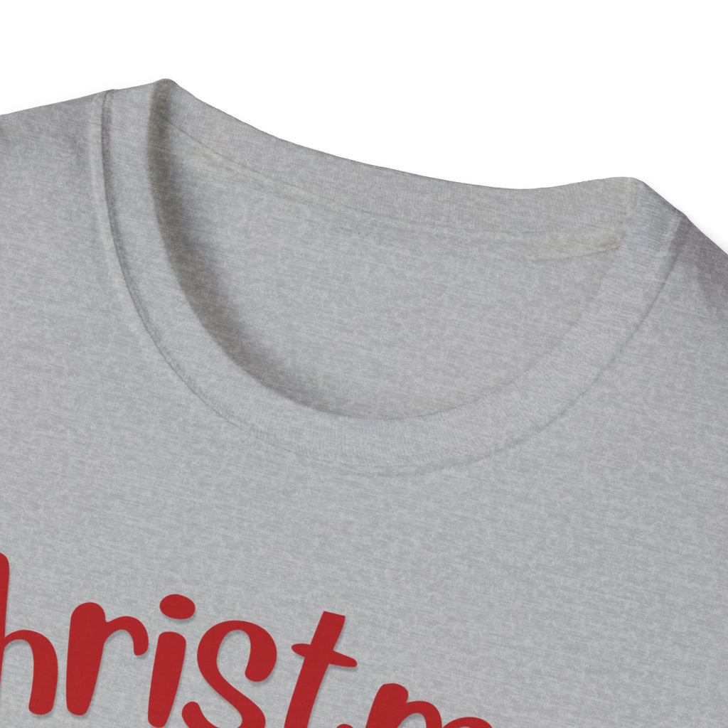 Christmas Themed Unisex Softstyle T-Shirt, Holiday Apparel, Festive Tee, Christmas Gift, Family Gatherings, Ugly Sweater Alternative