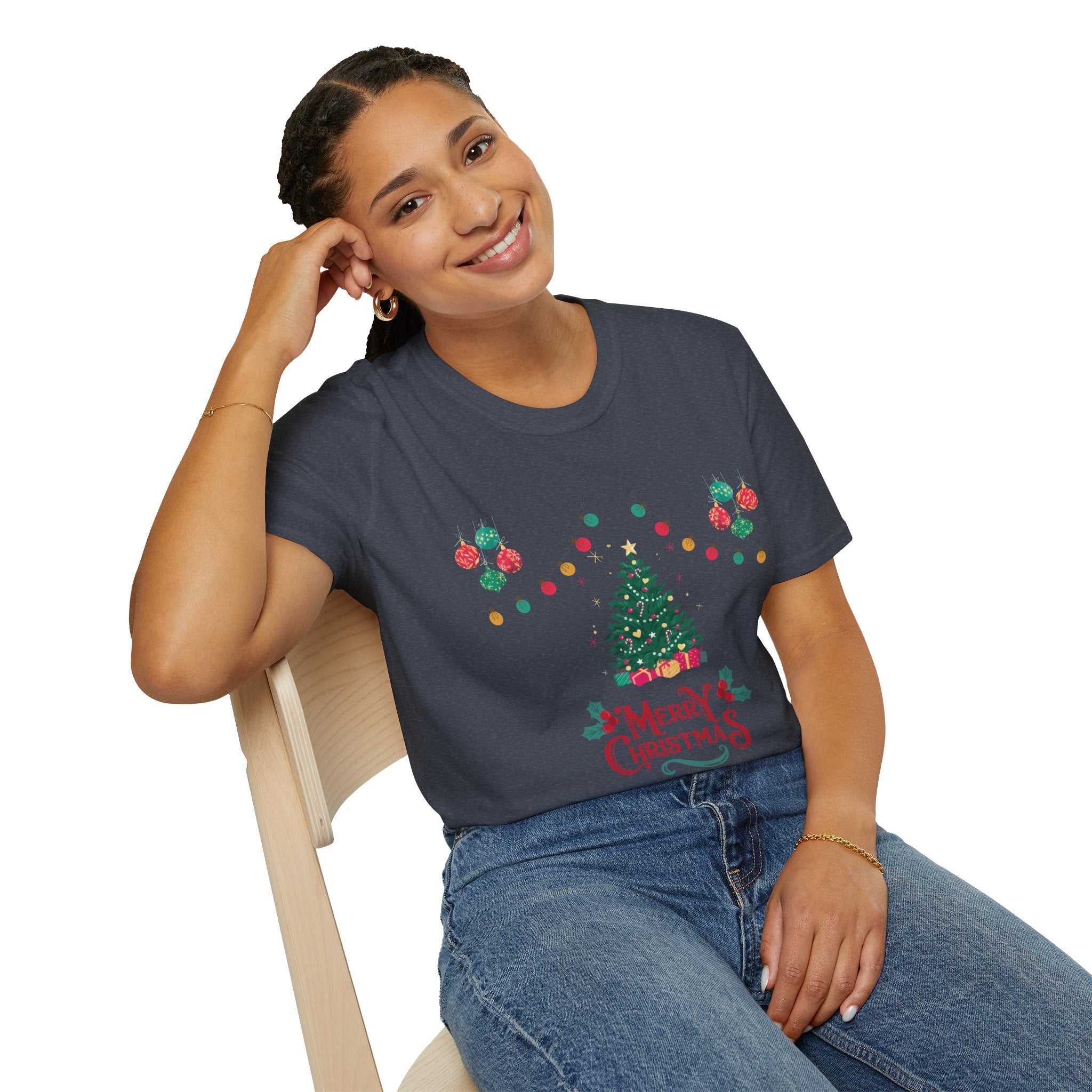Merry Christmas Unisex T-Shirt, Festive Tee, Holiday Apparel, Winter Gift, Cozy Christmas Style, Unisex Softstyle Shirt