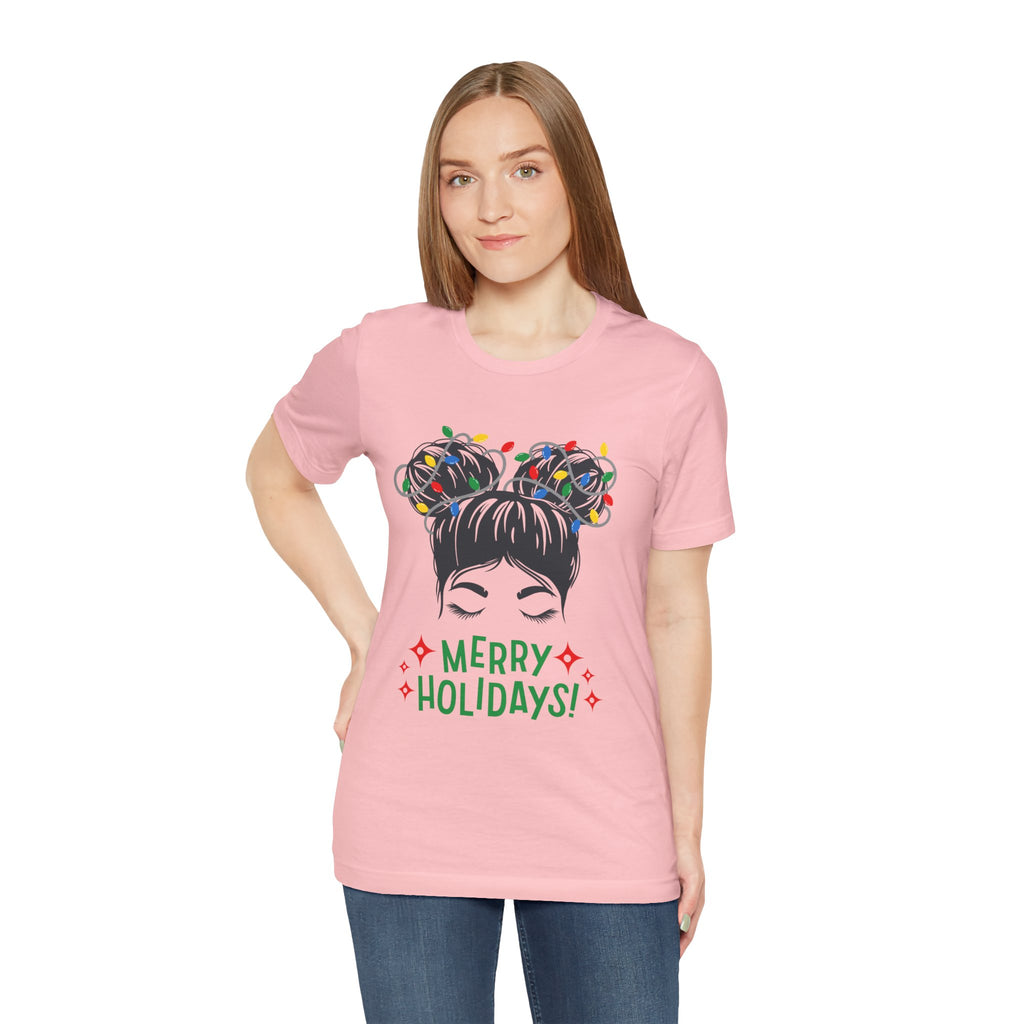 Festive Holiday Tee - Merry Holidays Graphic, Unisex Jersey Short Sleeve Shirt, Christmas Apparel, Seasonal Gift, Cozy Vibes