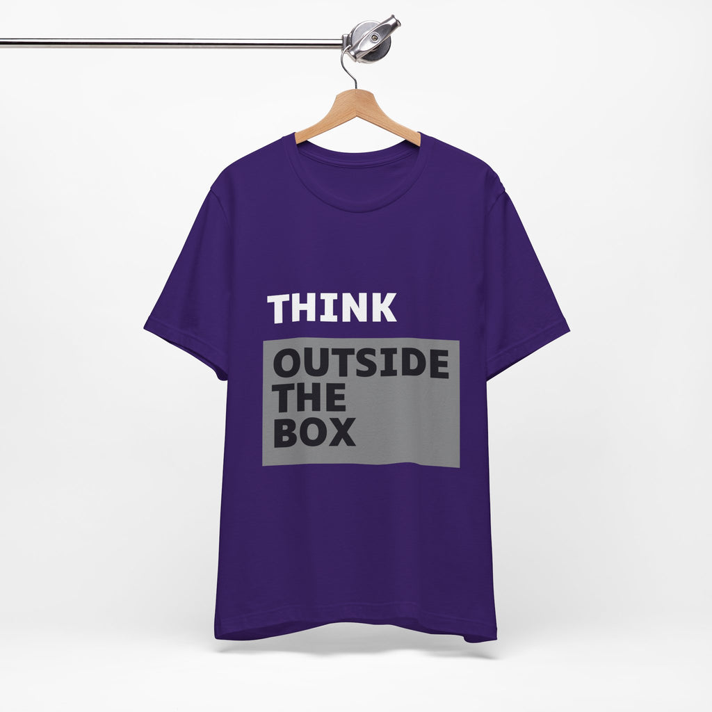 Think Outside the Box Unisex Tee, Short Sleeve T-shirt, Unique Design Shirt, Creative Tee, Unisex Graphic Tee