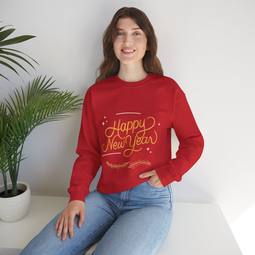 Happy New Year Unisex Crewneck Sweatshirt, Cozy Holiday Apparel, New Year Gift, Seasonal Fashion, Comfortable Sweater