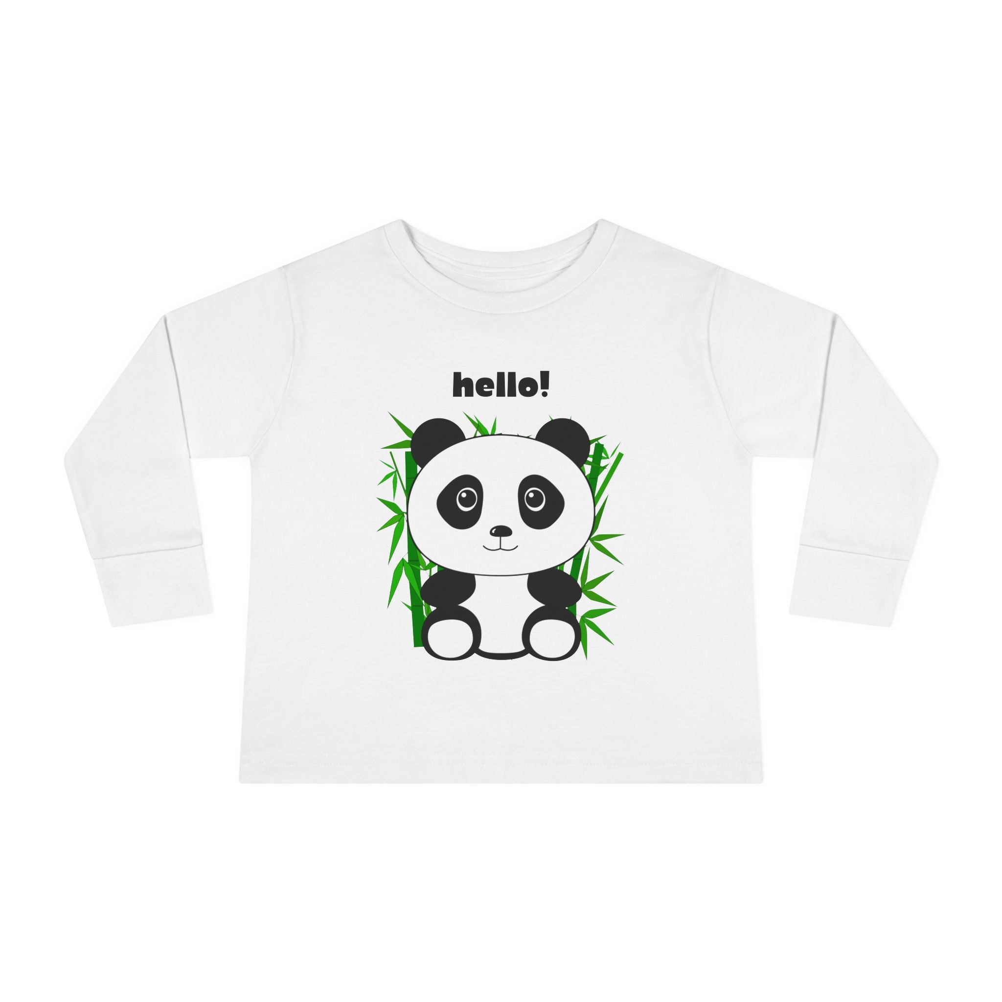 Adorable Panda Toddler Long Sleeve Tee, Cute Kids Shirt, Baby Shower Gift, Birthday, Everyday Wear, Comfortable Kids Apparel