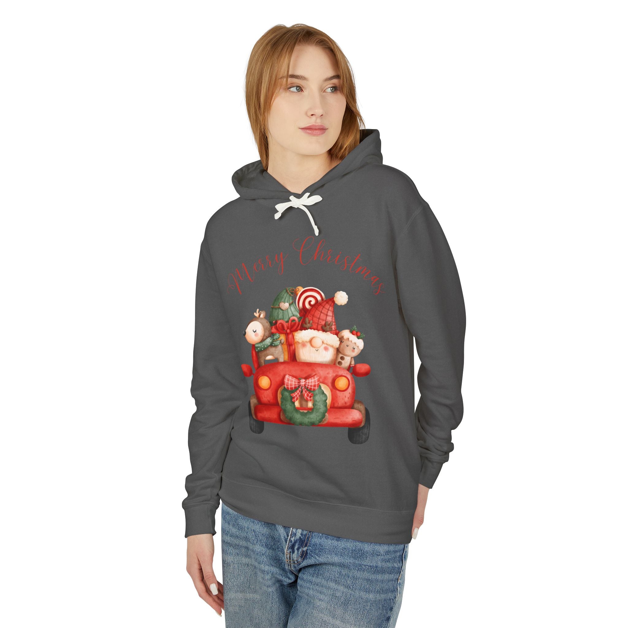 Merry Christmas Hoodie, Unisex Lightweight Sweatshirt, Holiday Gift, Cozy Christmas Sweatshirt, Festive Apparel, Christmas Outfit