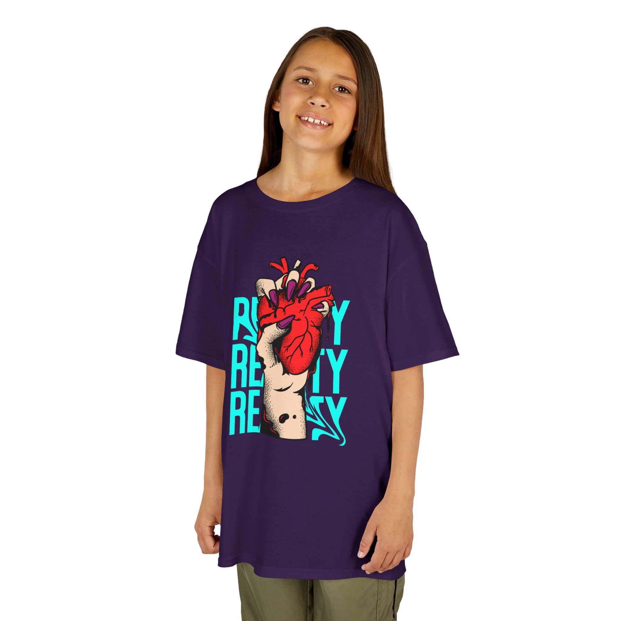 Youth Graphic Tee with Heart Design, Perfect Gift for Kids, Fun Everyday Wear, Unique Birthday Present, Heartfelt T-Shirt