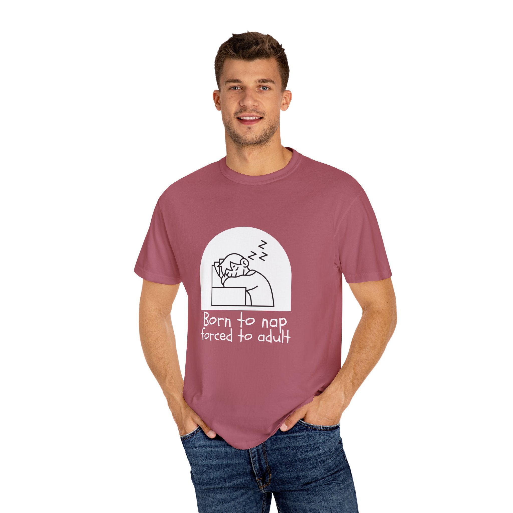 Born to Nap Unisex Tee, Funny T-shirt, Relaxed Cotton Shirt, Gift for Nappers, Cute Casualwear, Relaxation Vibes