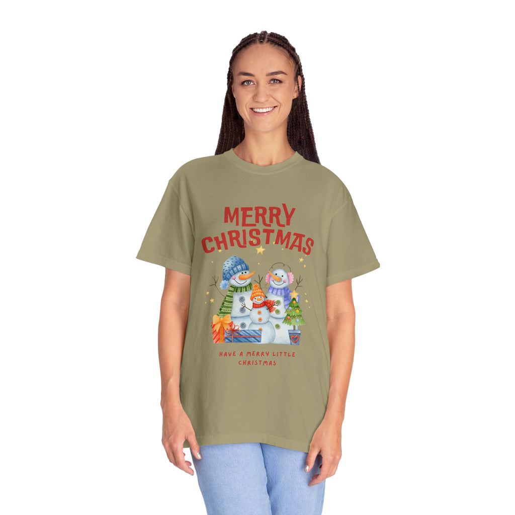 Merry Christmas Unisex Garment-Dyed T-shirt, Cozy Holiday Tee, Festive Winter Apparel, Christmas Gift, Seasonal Fashion