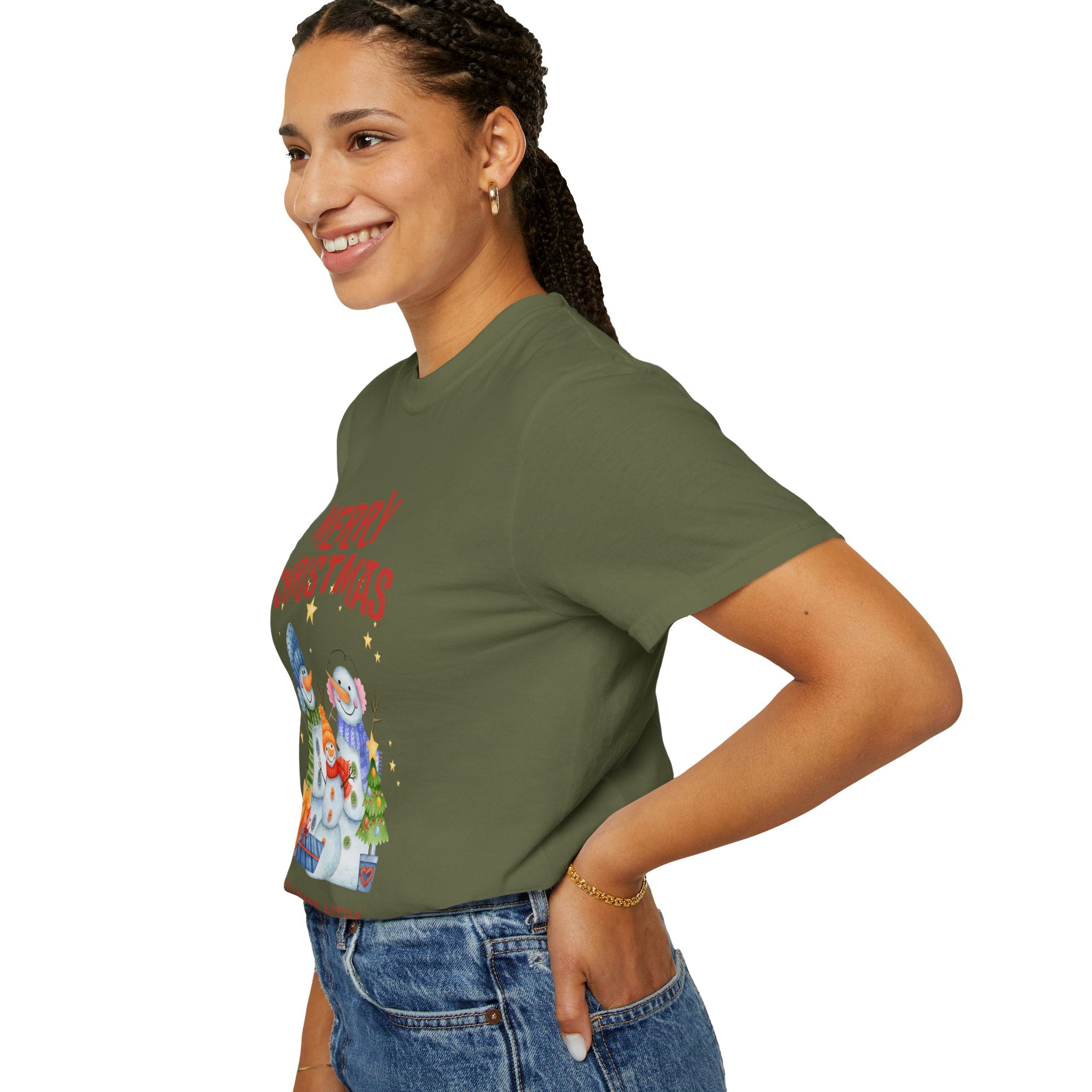 Merry Christmas Unisex Garment-Dyed T-shirt, Cozy Holiday Tee, Festive Winter Apparel, Christmas Gift, Seasonal Fashion