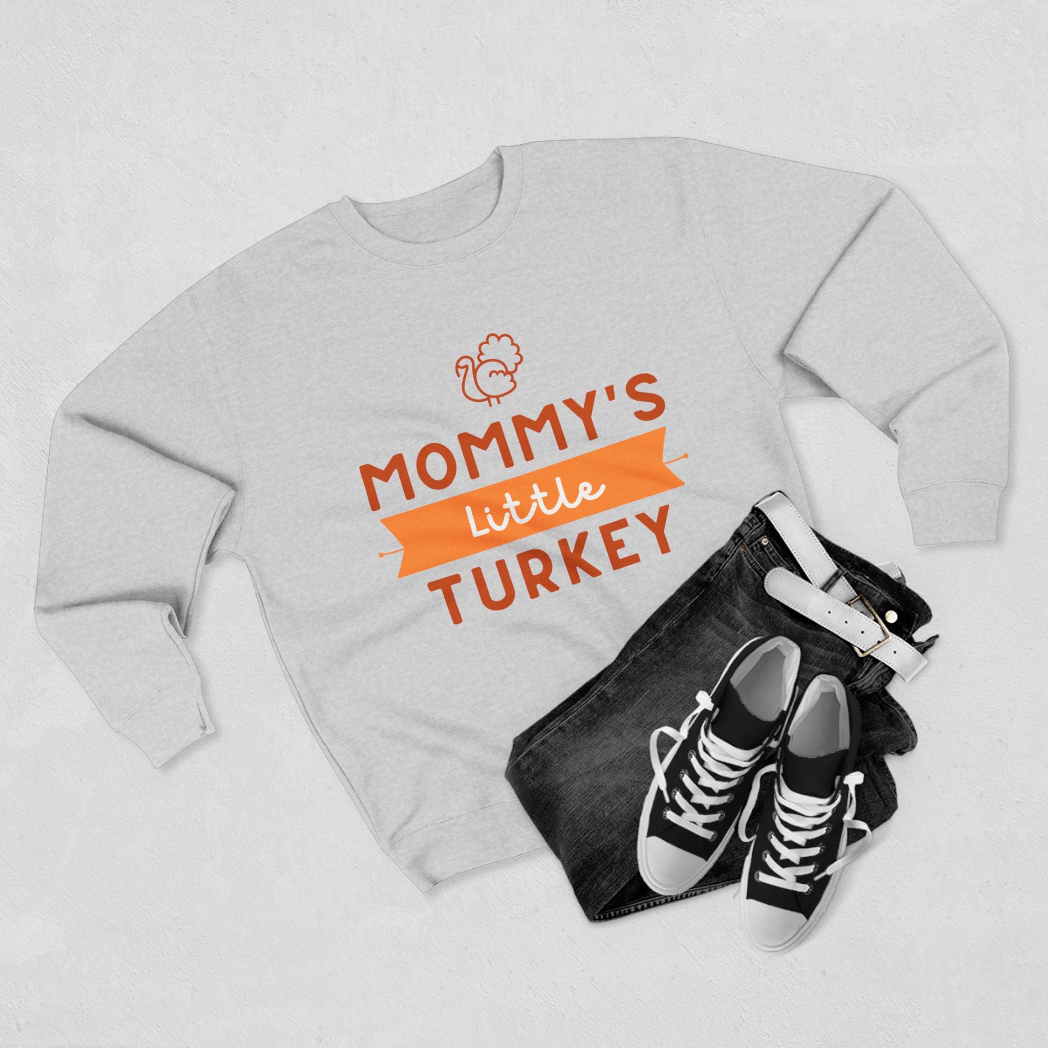Mommy's Little Turkey Sweatshirt, Thanksgiving Sweater, Family Holiday Outfit, Unisex Crewneck, Festive Fall Apparel