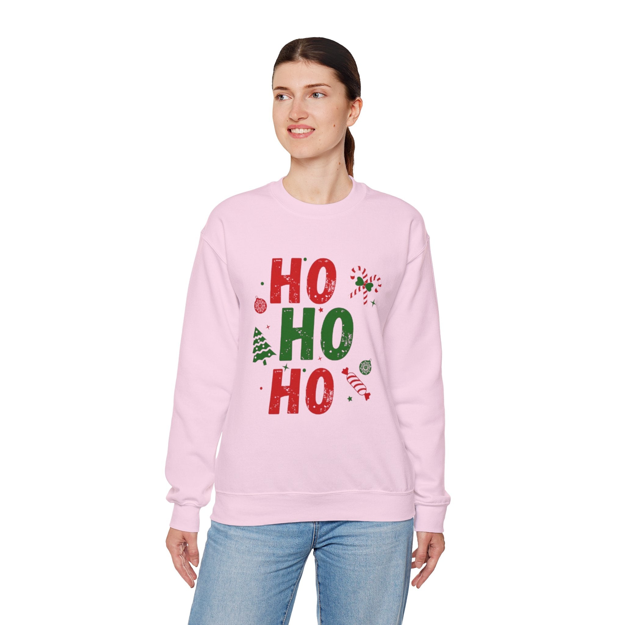 Festive Ho Ho Ho Sweatshirt for Holiday Cheer, Christmas Gift, Cozy Winter Apparel, Family Gatherings, Unisex Holiday Sweatshirt