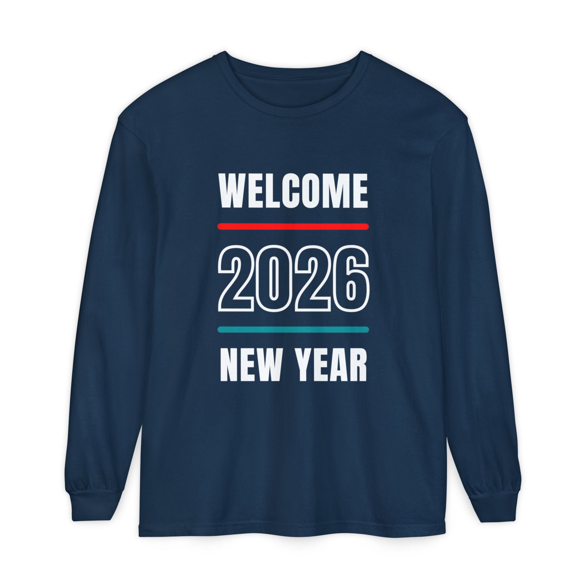 2026 New Year Long Sleeve T-Shirt | Unisex Cotton Tee for Celebration, Holiday Gift, Festive Apparel, Casual Wear