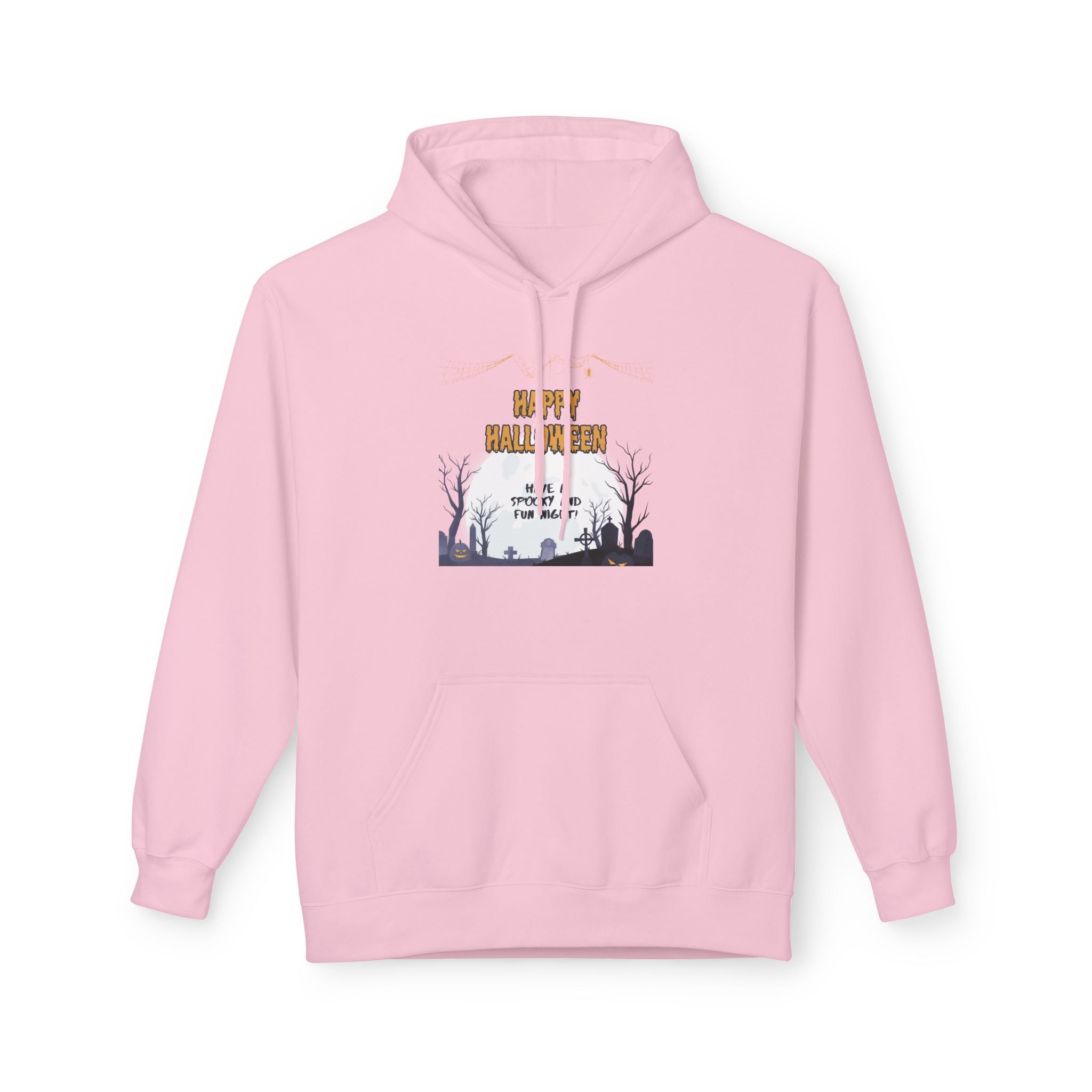 Spooky Halloween Fleece Hoodie, Unisex Softstyle Hoodie, Cozy Fall Apparel, Trick or Treat Sweater, Perfect for Halloween Parties