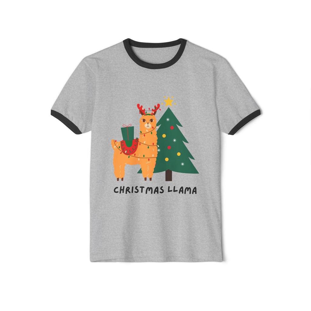 Festive Christmas Llama T-Shirt, Fun Holiday Tee, Unisex Gift, Cute Winter Apparel, Cozy Christmas Clothing, Seasonal Statement Shirt