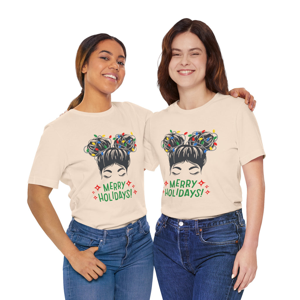 Festive Holiday Tee - Merry Holidays Graphic, Unisex Jersey Short Sleeve Shirt, Christmas Apparel, Seasonal Gift, Cozy Vibes