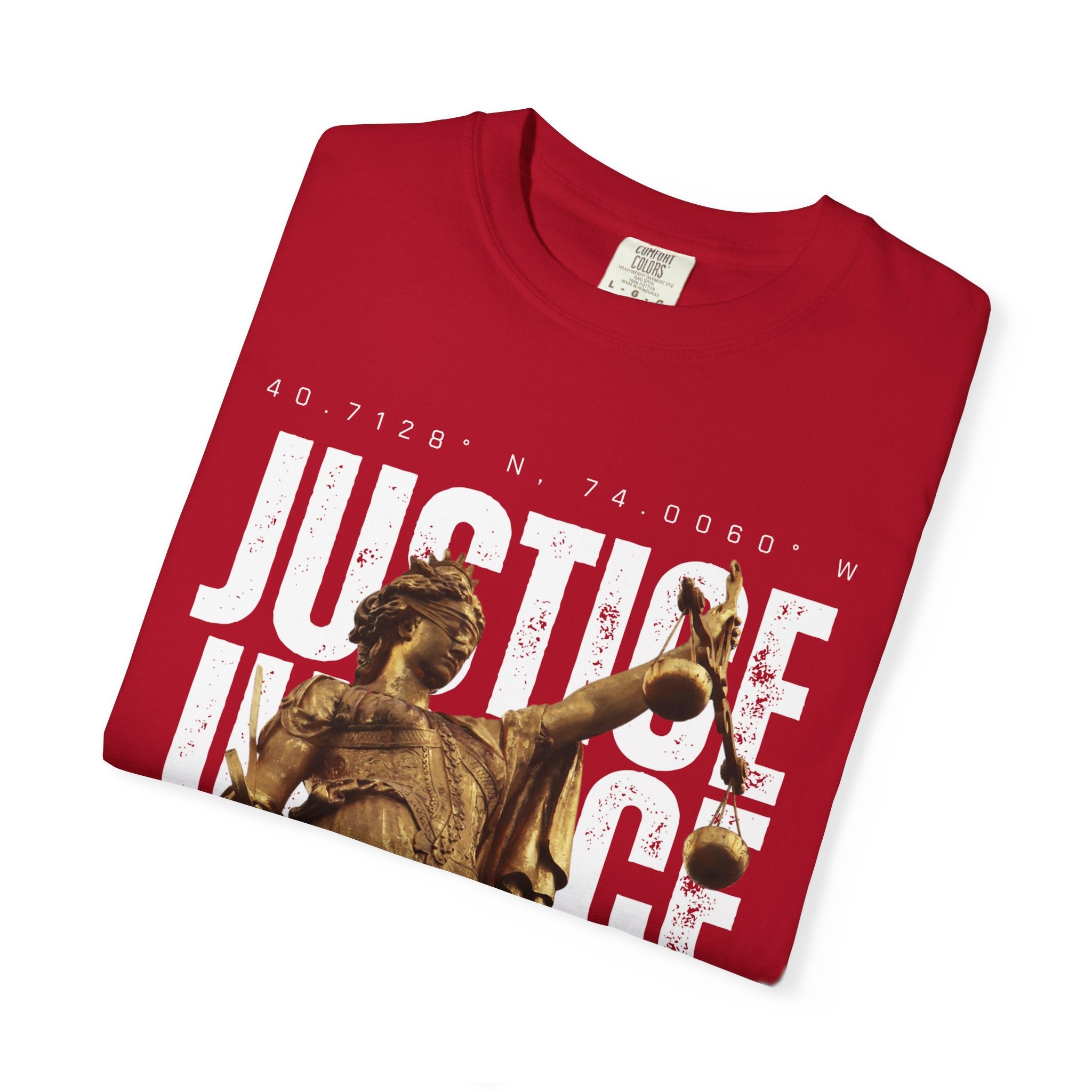 Justice Statue Unisex T-shirt, Casual Wear, Inspirational Gift, Equality Shirt, Art-Inspired Clothing, Birthday Gift, Statement Tees
