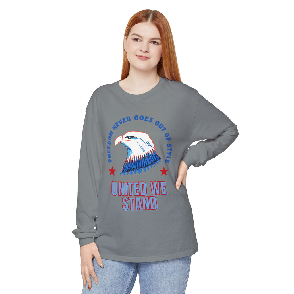 Patriotic Long Sleeve T-Shirt Perfect for Celebrating Holidays, Independence Days