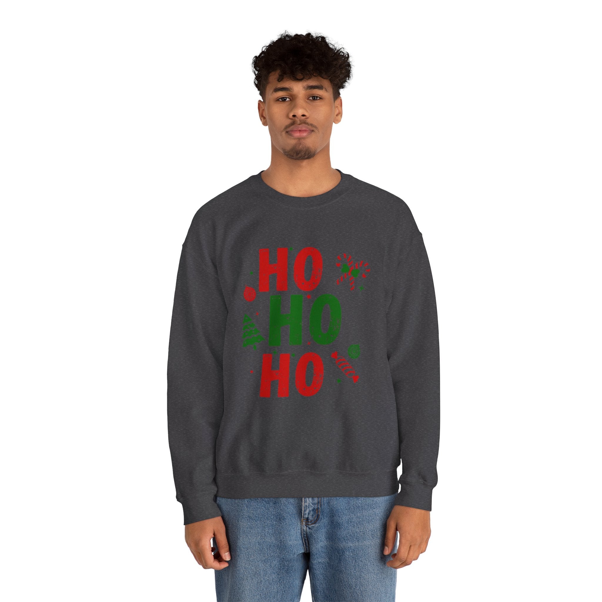 Festive Ho Ho Ho Sweatshirt for Holiday Cheer, Christmas Gift, Cozy Winter Apparel, Family Gatherings, Unisex Holiday Sweatshirt