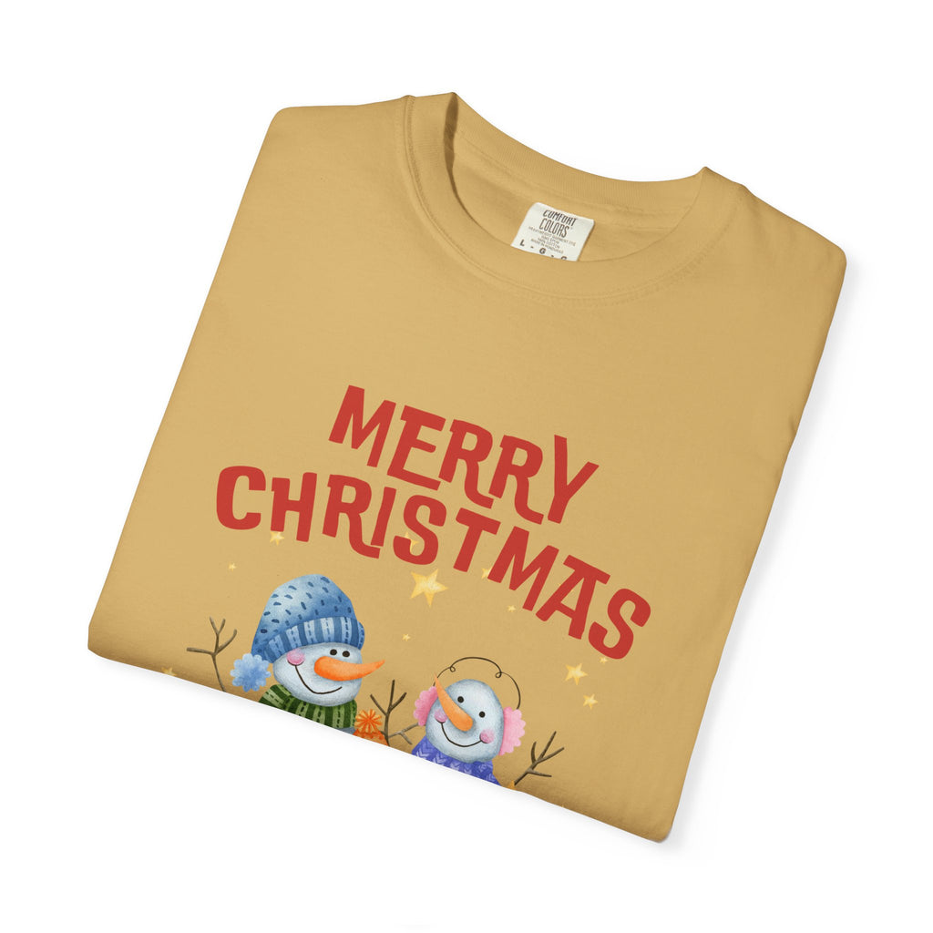 Merry Christmas Unisex Garment-Dyed T-shirt, Cozy Holiday Tee, Festive Winter Apparel, Christmas Gift, Seasonal Fashion