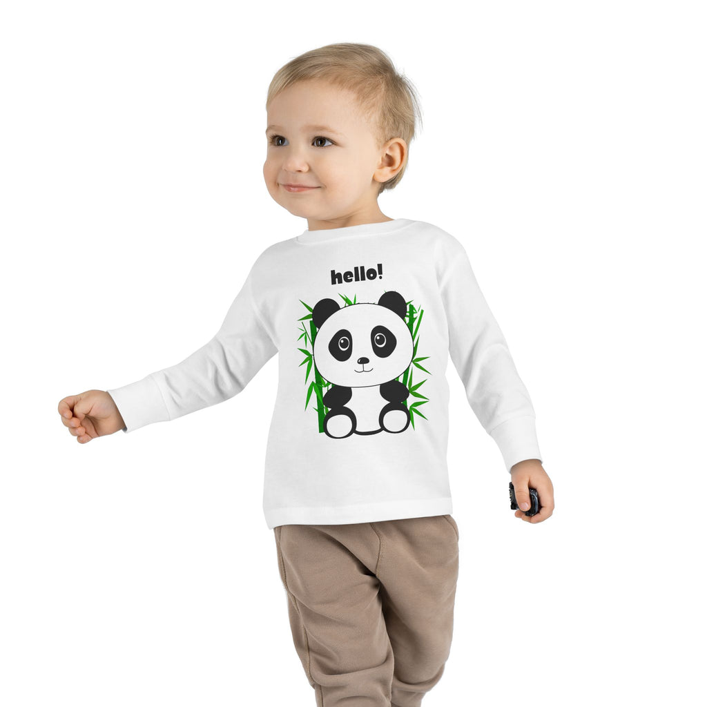 Adorable Panda Toddler Long Sleeve Tee, Cute Kids Shirt, Baby Shower Gift, Birthday, Everyday Wear, Comfortable Kids Apparel